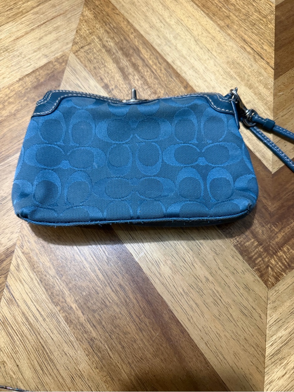 Coach Teal Signature Wristlet